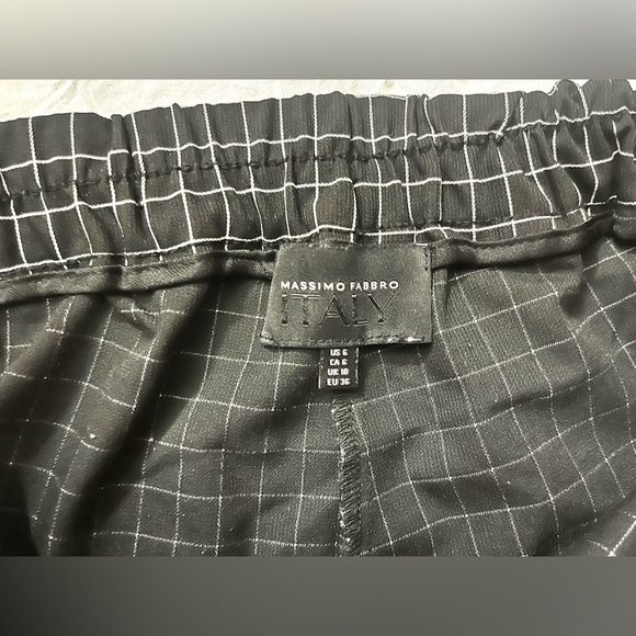 Massimo Fabro Italy Black and White Checkered Women's Trousers Pants Size 6 - Picture 7 of 9